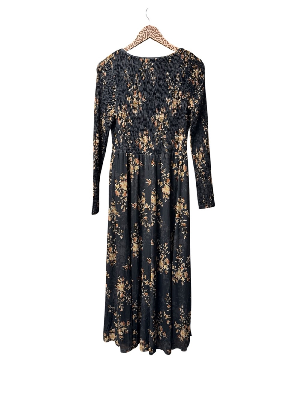 Worth Collective Honor Long Sleeve Maxi Dress Dark Floral Pattern Black Medium - Picture 3 of 12